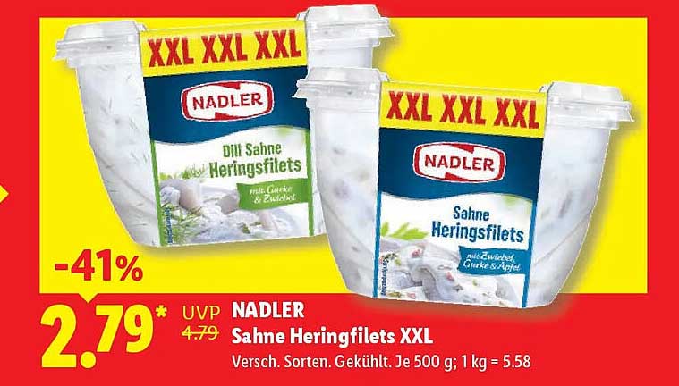 NADLER Sahne Heringsfilets XXL