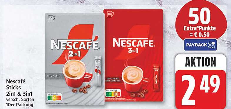 Nescafé Sticks 2in1 & 3in1 versch. Sorten 10er Packung