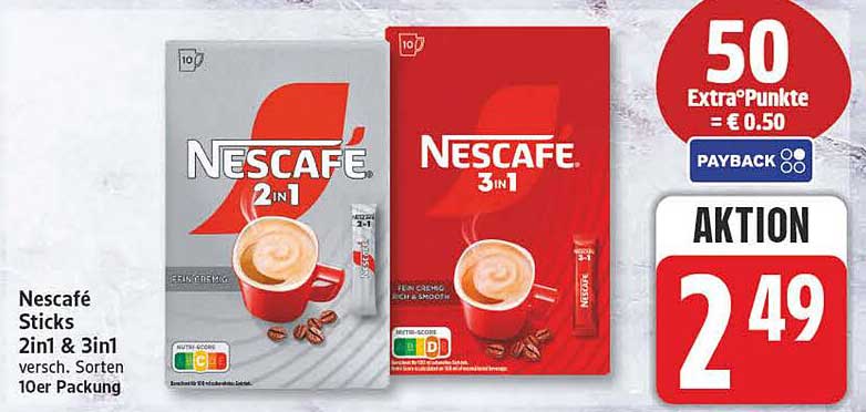 Nescafé Sticks 2in1 & 3in1 versch. Sorten 10er Packung