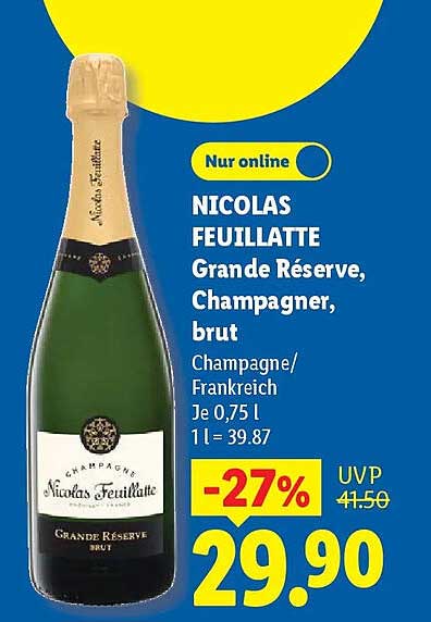 NICOLAS FEUILLATTE Grande Réserve, Champagner, brut
