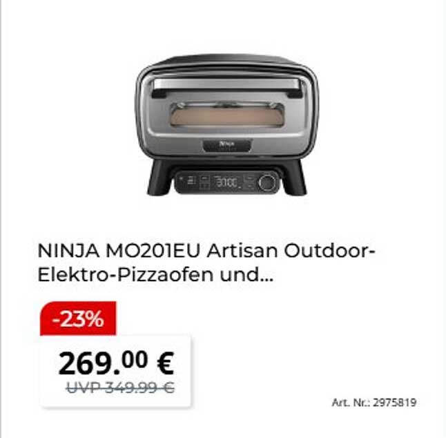 NINJA MO201EU Artisan Outdoor-Elektro-Pizzaofen und...