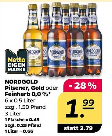 NORDGOLD Pilsener, Gold oder Feinherb 0,0 %*