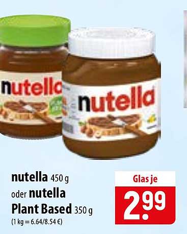 nutella 450 g oder nutella Plant Based 350 g