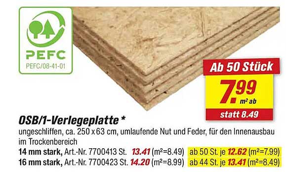 OSB/1-Verlegeplatte *