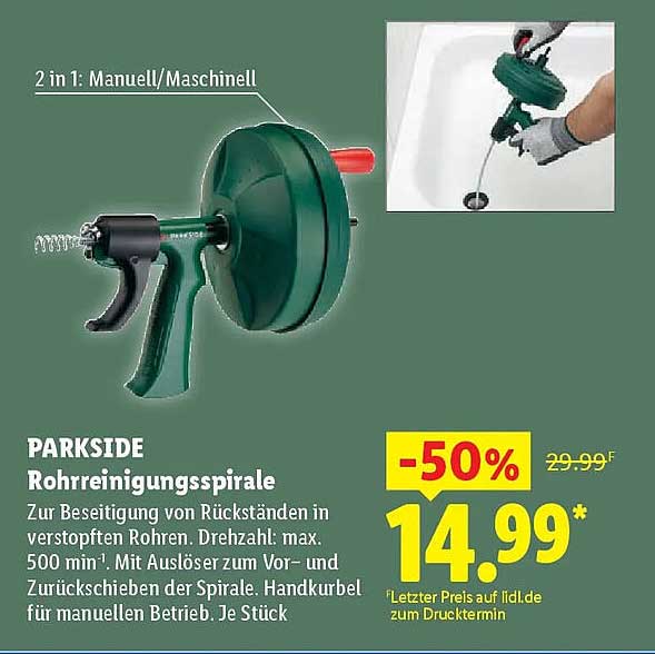 PARKSIDE Rohrreinigungsspirale
