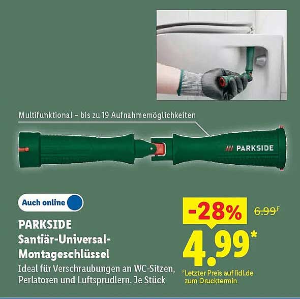 PARKSIDE Sanitär-Universal-Montageschlüssel
