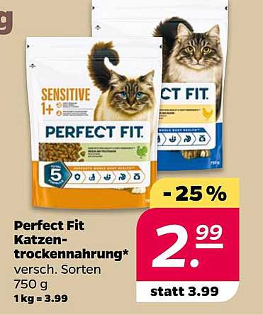 Perfect Fit Katzen-trocken­nahrung* versch. Sorten 750 g 1 kg = 3.99