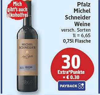 Pfalz Michel Schneider Weine versch. Sorten 1 l = 6,65 0,75 l Flasche