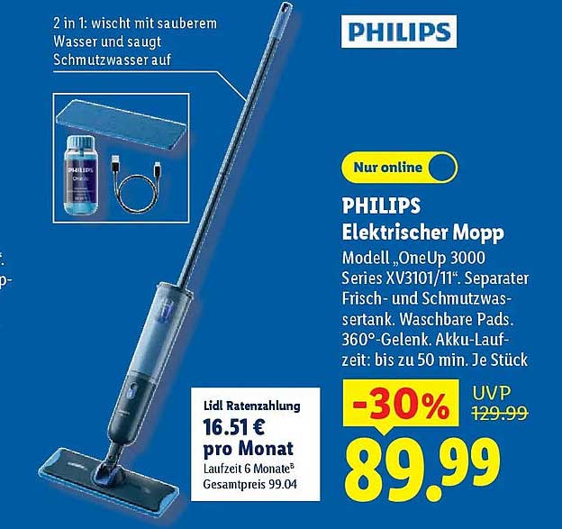 PHILIPS Elektrischer Mopp