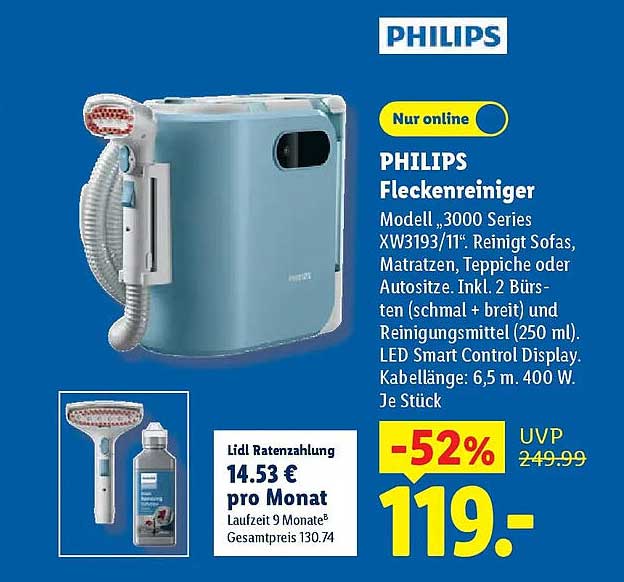 PHILIPS Fleckenreiniger Modell, 3000 Series XW3193/11