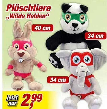 Plüschtiere „Wilde Helden“
