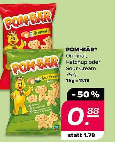 POM-BÄR* Original, Ketchup oder Sour Cream 75 g 1 kg = 11.73