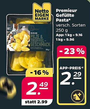 Premieur Gefüllte Pasta versch. Sorten 250 g