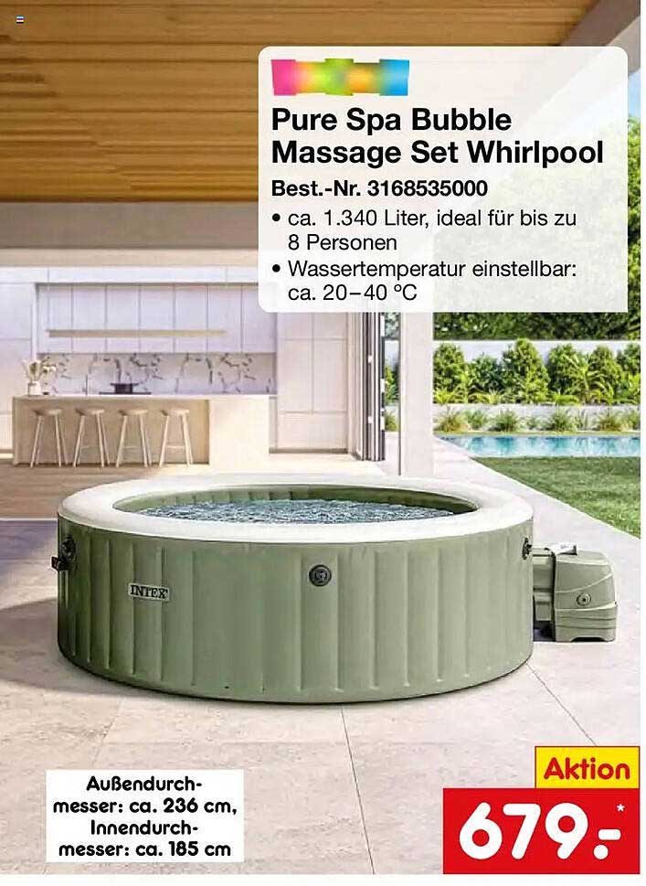 Pure Spa Bubble Massage Set Whirlpool