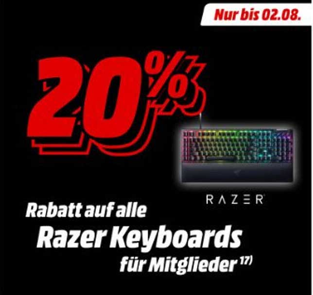 Rabatt auf alle Razer Keyboards für Mitglieder