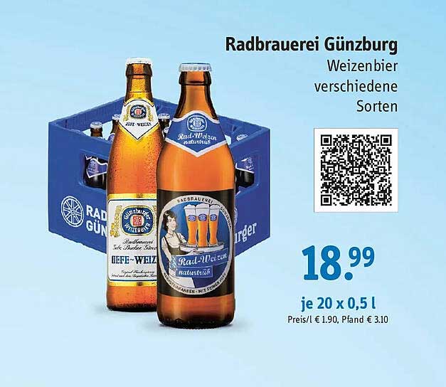 Radbrauerei Günzburg Weizenbier verschiedene Sorten