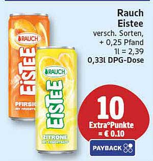 Rauch Eistee versch. Sorten, + 0,25 Pfand 1l = 2,39 0,33l DPG-Dose