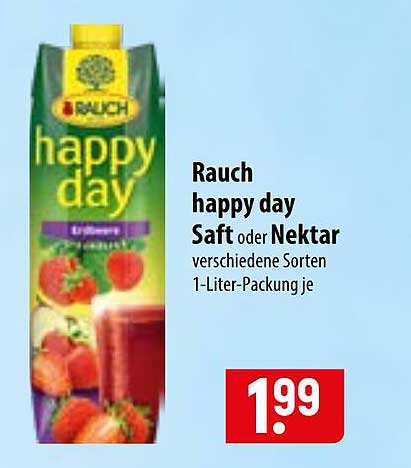 Rauch happy day Saft oder Nektar verschiedene Sorten 1-Liter-Packung je