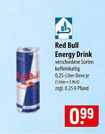 Red Bull Energy Drink verschiedene Sorten koffeinhaltig 0,25-Liter-Dose je