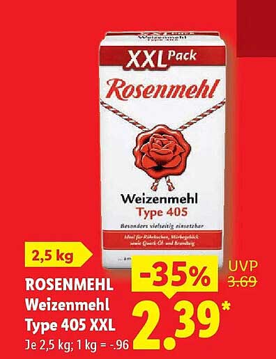 ROSENMEHL Weizenmehl Type 405 XXL