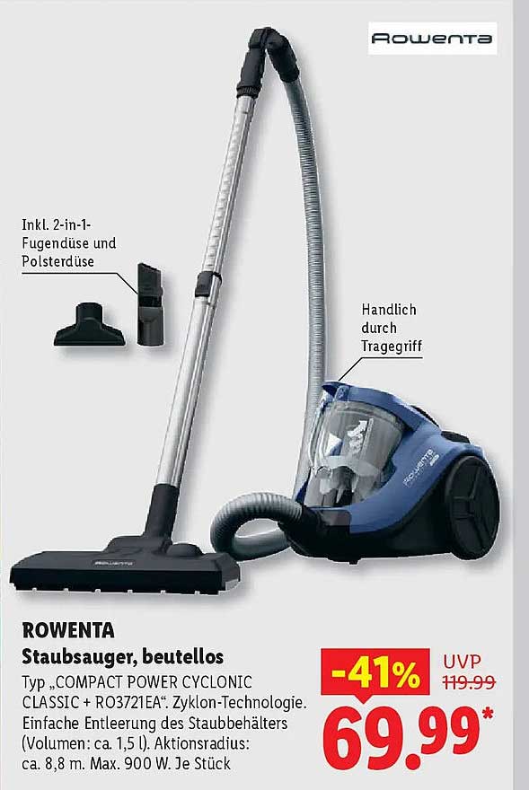 ROWENTA Staubsauger, beutellos