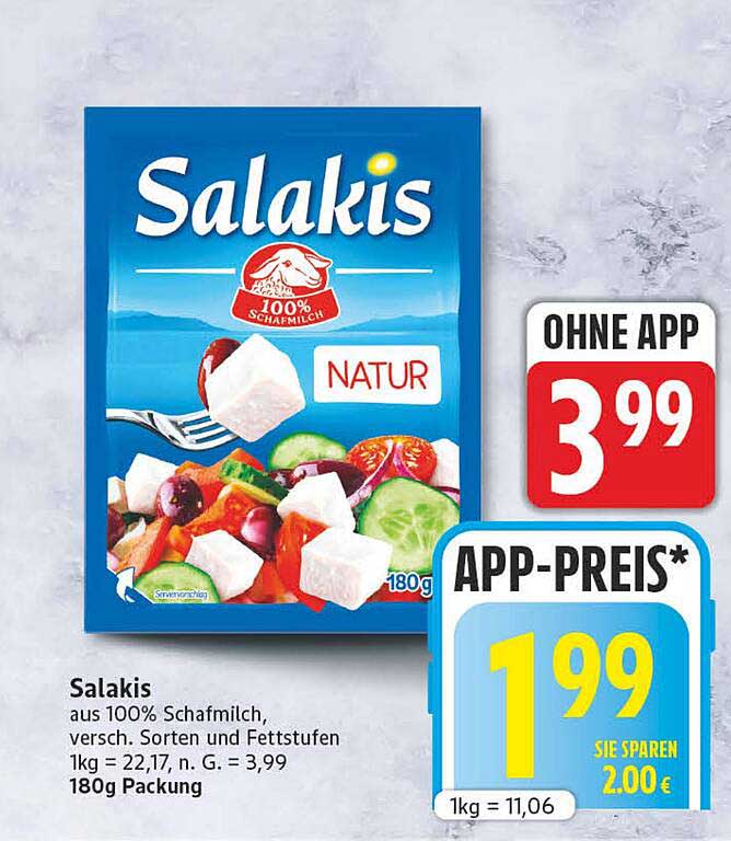 Salakis aus 100% Schafmilch, versch. Sorten und Fettstufen 180g Packung
