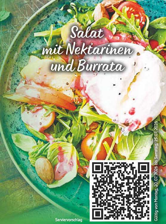 Salat mit Nektarinen und Burrata