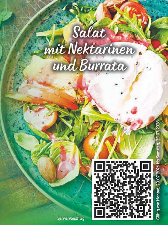 Salat mit Nektarinen und Burrata