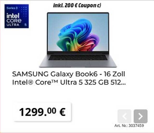 SAMSUNG Galaxy Book6 - 16 Zoll Intel® Core™ Ultra 5 325 GB 512...