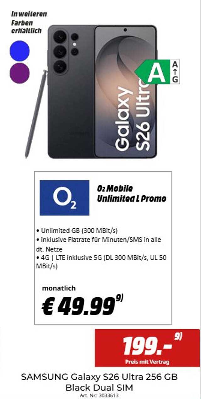 SAMSUNG Galaxy S26 Ultra 256 GB Black Dual SIM