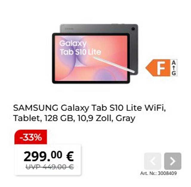 SAMSUNG Galaxy Tab S10 Lite WiFi, Tablet, 128 GB, 10,9 Zoll, Gray