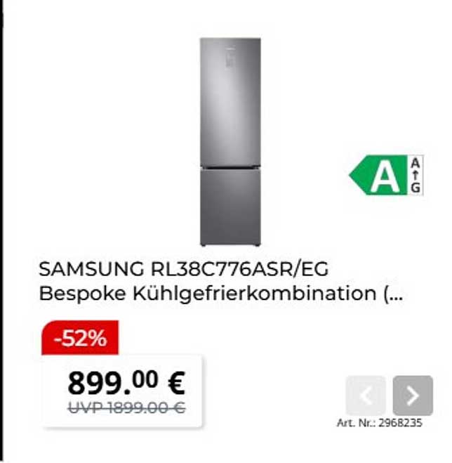 SAMSUNG RL38C776ASR/EG Bespoke Kühlgefrierkombination (…