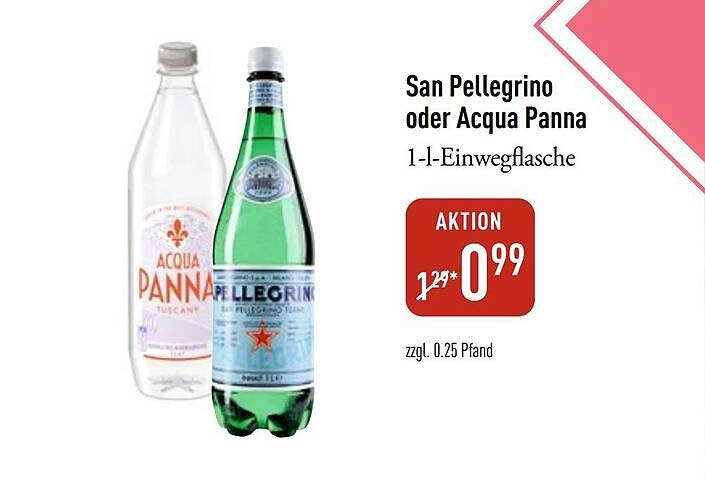 San Pellegrino oder Acqua Panna 1-L-Einwegflasche