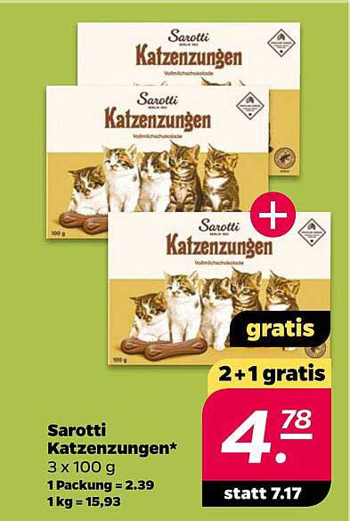 Sarotti Katzenzungen* 3 x 100 g