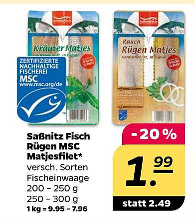 Saßnitz Fisch Rügen MSC Matjesfilet*