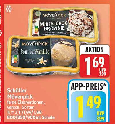 Schöller Mövenpick feine Eiskreationen, versch. Sorten