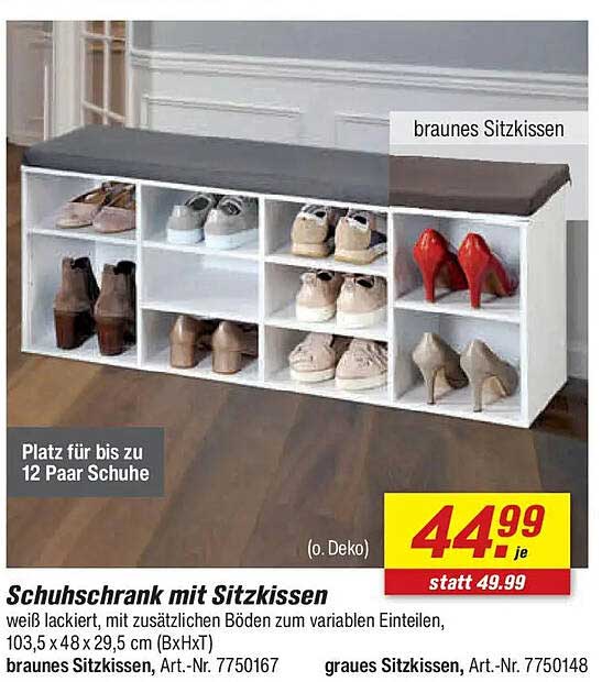 Schuhschrank mit Sitzkissen