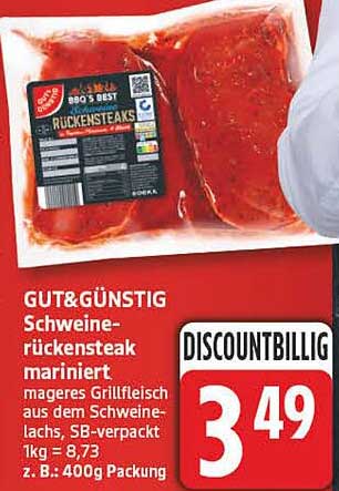 Schweine-rückensteak mariniert