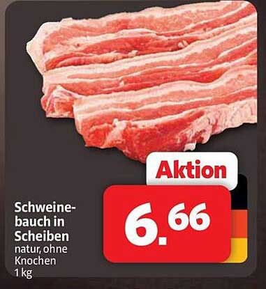 Schweinebauch in Scheiben natur, ohne Knochen 1 kg