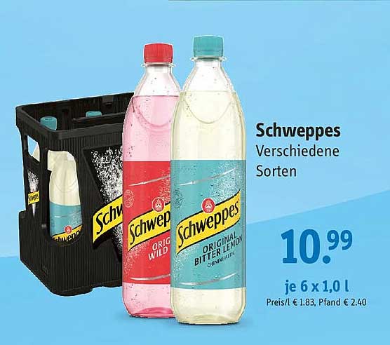 Schweppes Verschiedene Sorten