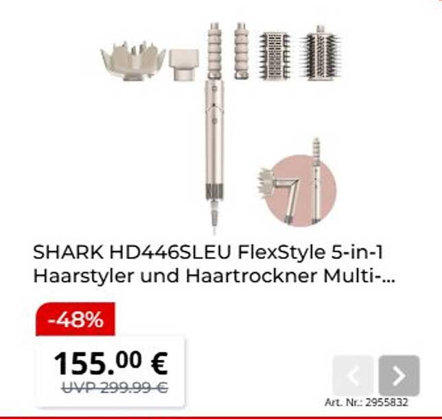 SHARK HD446SLEU FlexStyle 5-in-1 Haarstyler und Haartrockner Multi-...
