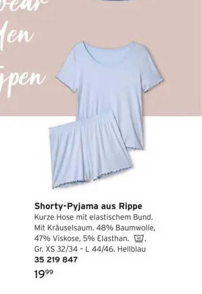 Shorty-Pyjama aus Rippe