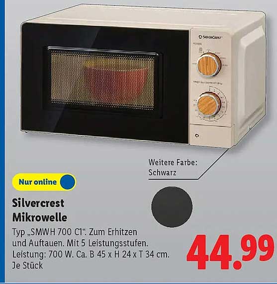Silvercrest Mikrowelle Typ „SMWH 700 C1“