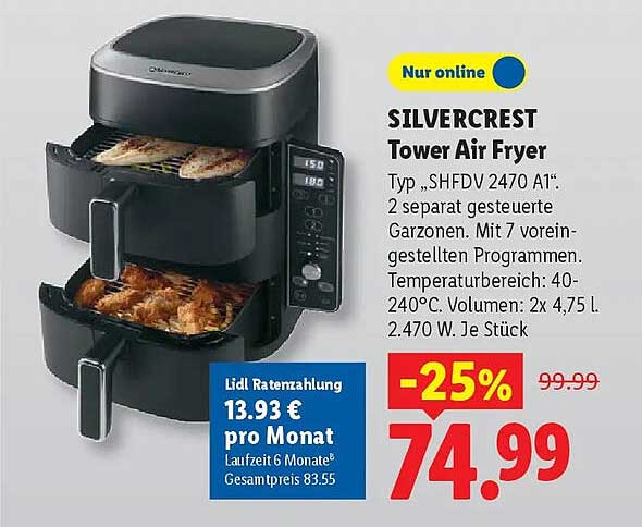 SILVERCREST Tower Air Fryer
