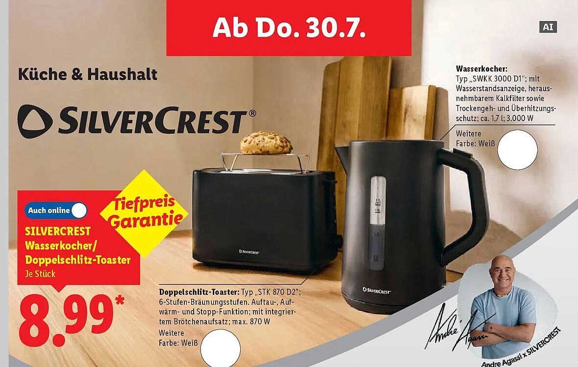 SILVERCREST Wasserkocker/ Doppelschlitz-Toaster