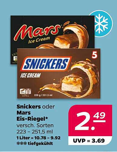 Snickers oder Mars Eis-Riegel* versch. Sorten 223 - 251,5 ml