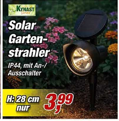 Solar Garten-strahler IP44, mit An-/Ausschalter