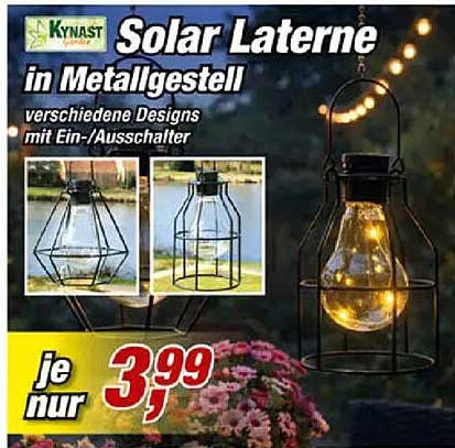 Solar Laterne in Metallgestell