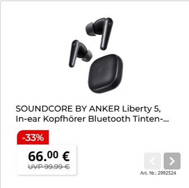 SOUNDCORE BY ANKER Liberty 5, In-ear Kopfhörer Bluetooth Tinten-...