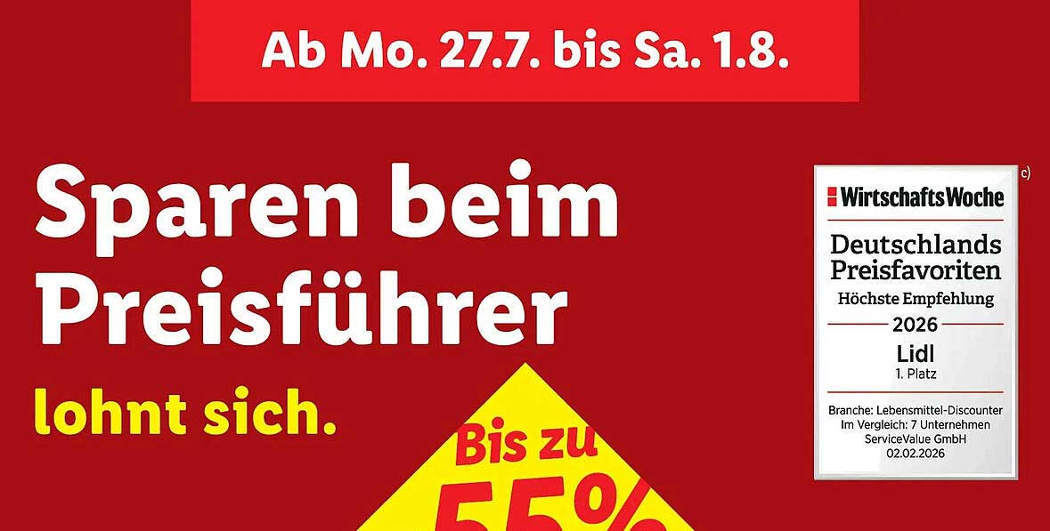 Sparen beim Preisführer lohnt sich.